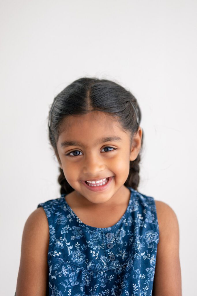 Child portrait during indoor family photo session with Orlando family photographer