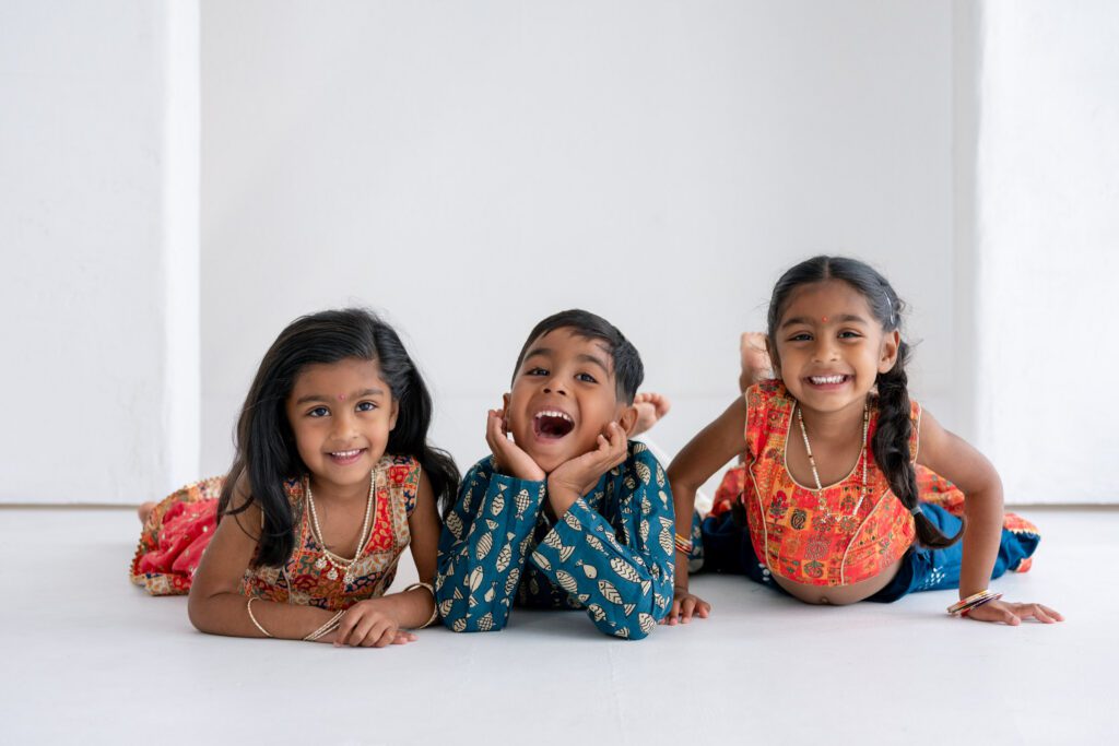 Orlando family photographer studio session with children during natural light indoor family photography